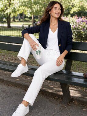 Banana Republic Premium Straight Leg White Denim Jeans Size 26